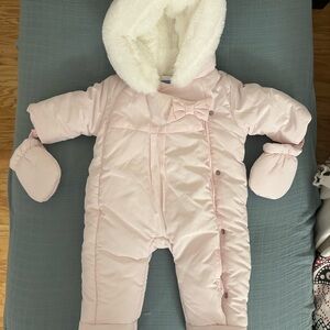 Jacadi Soft Pink Baby One Piece Snowsuit NWT
